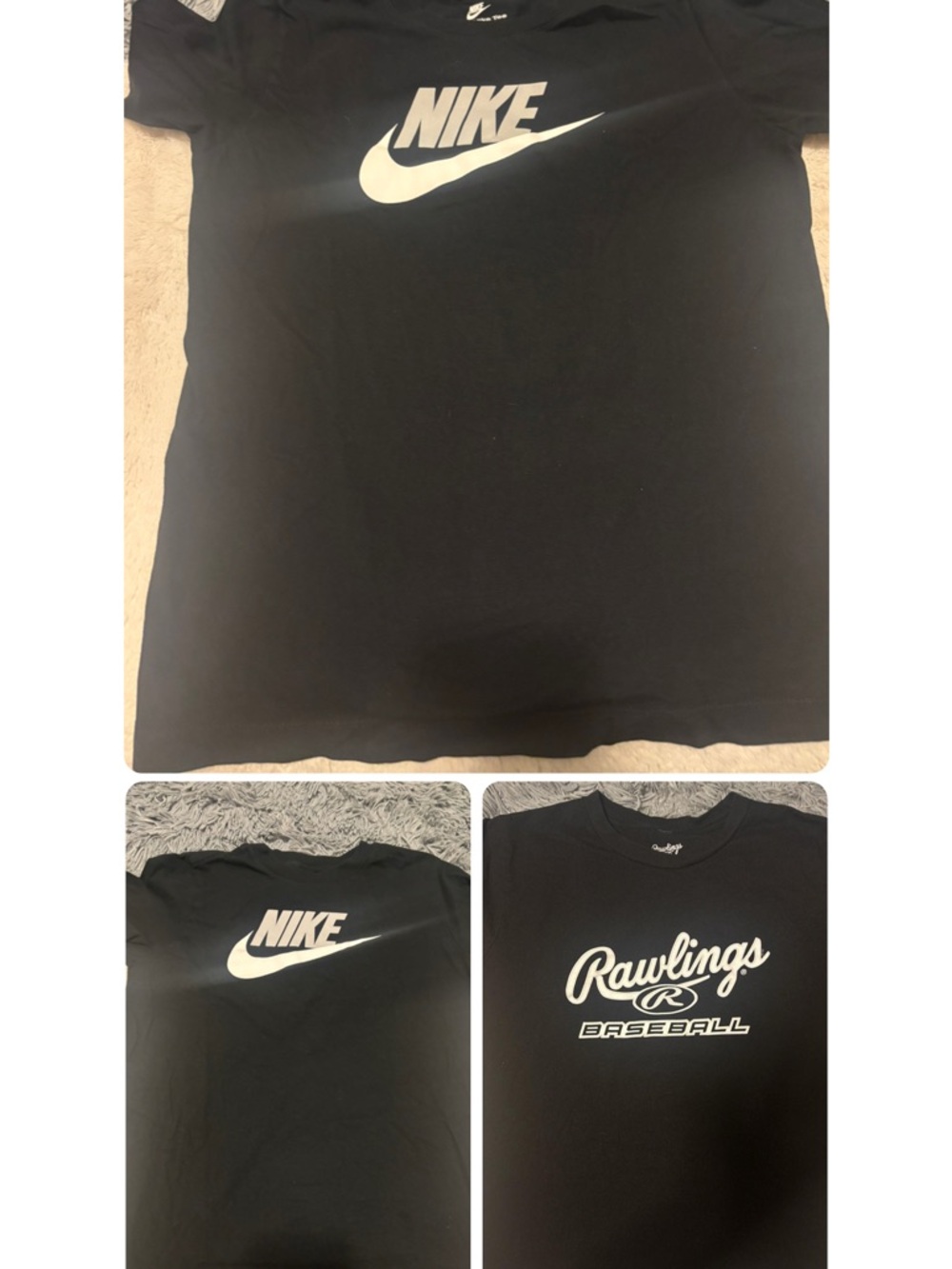 Boys Nike Black and Rawlings tshirt bundle